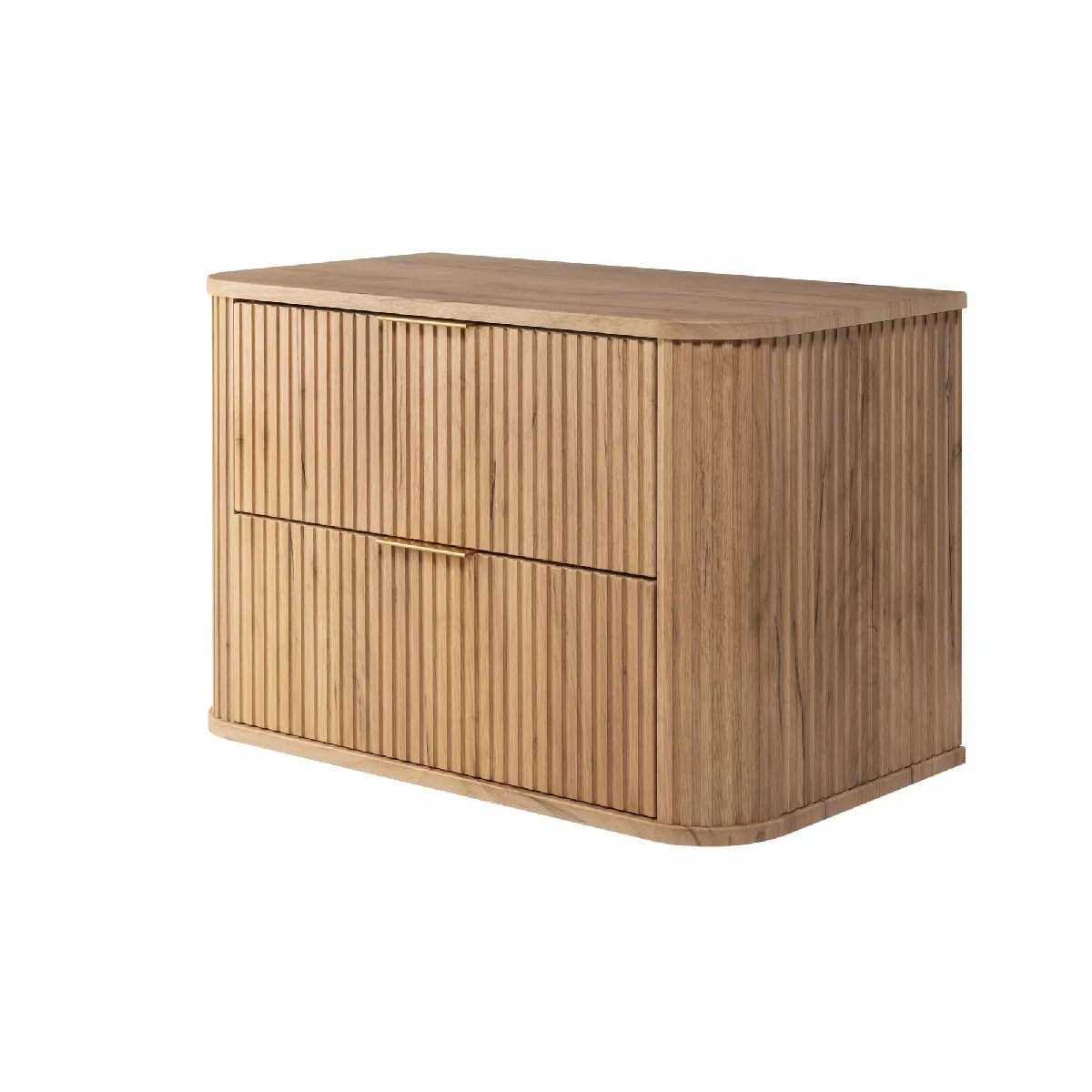 Meuble sous-vasque, Chêne Craft, poignée dorée, 80,4 x 51,7 x 41,5 cm