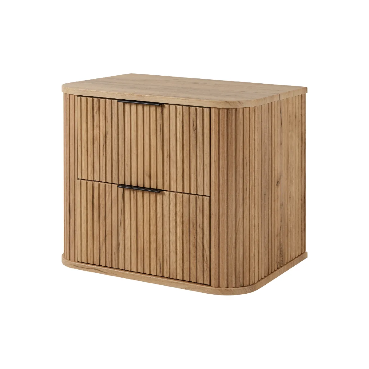Meuble sous-vasque, Chêne Craft, poignée noire, 41,5 x 60 x 51,7 cm