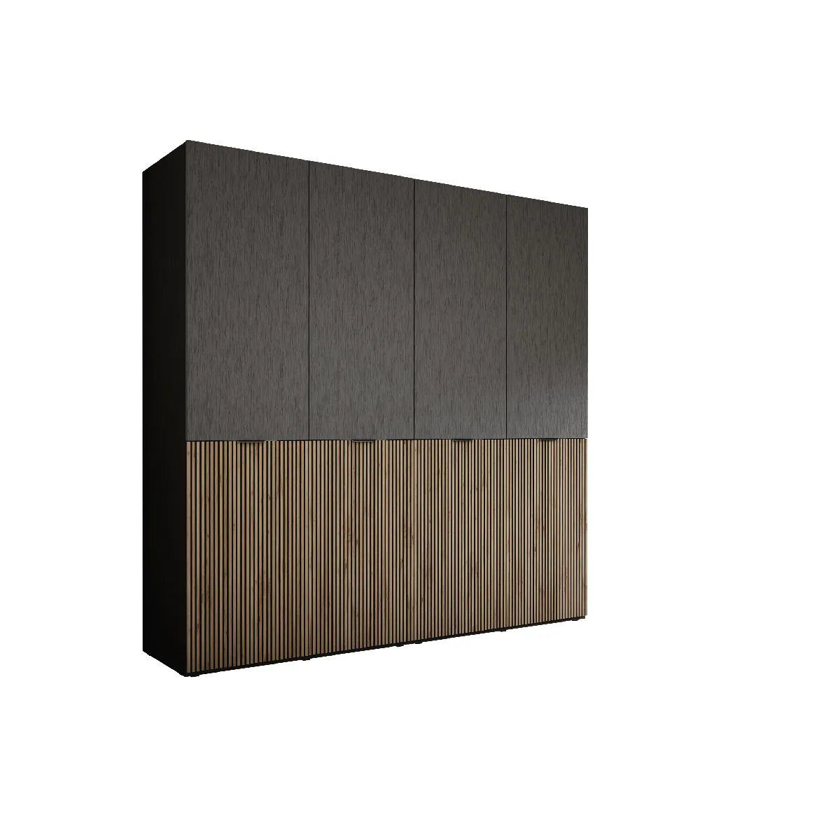 Armoire: Graphite Noir / Chêne Wotan, 200 x 200 x 51 cm