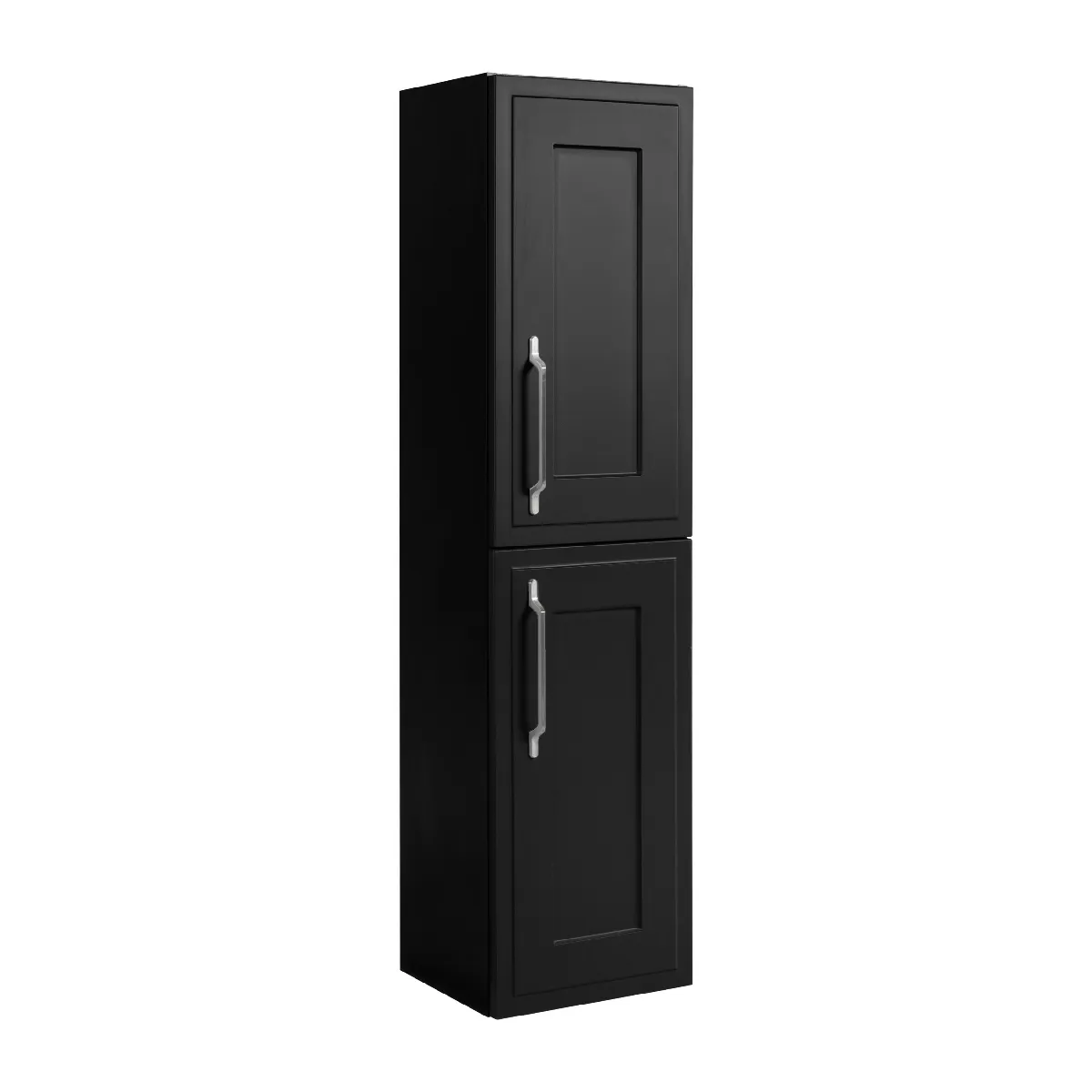Colonne de salle de bain, noir, 35 x 136 x 27 cm, poignée argentée