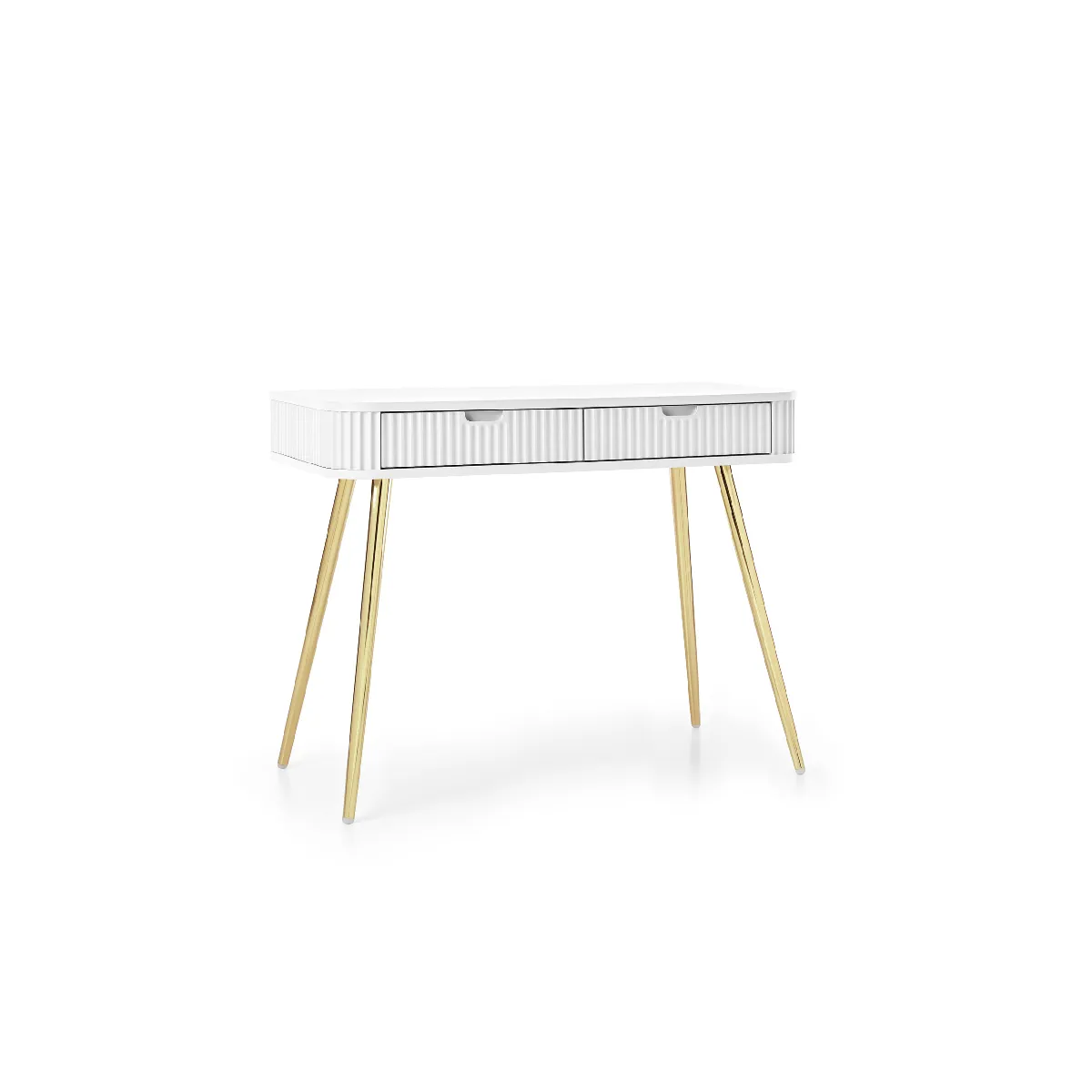 Coiffeuse: blanc, pieds or, 103 x 80 x 49 cm