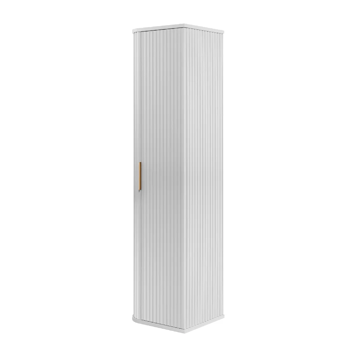 Colonne de salle de bain, blanc, poignée dorée, 35,5 x 139 x 31,5 cm