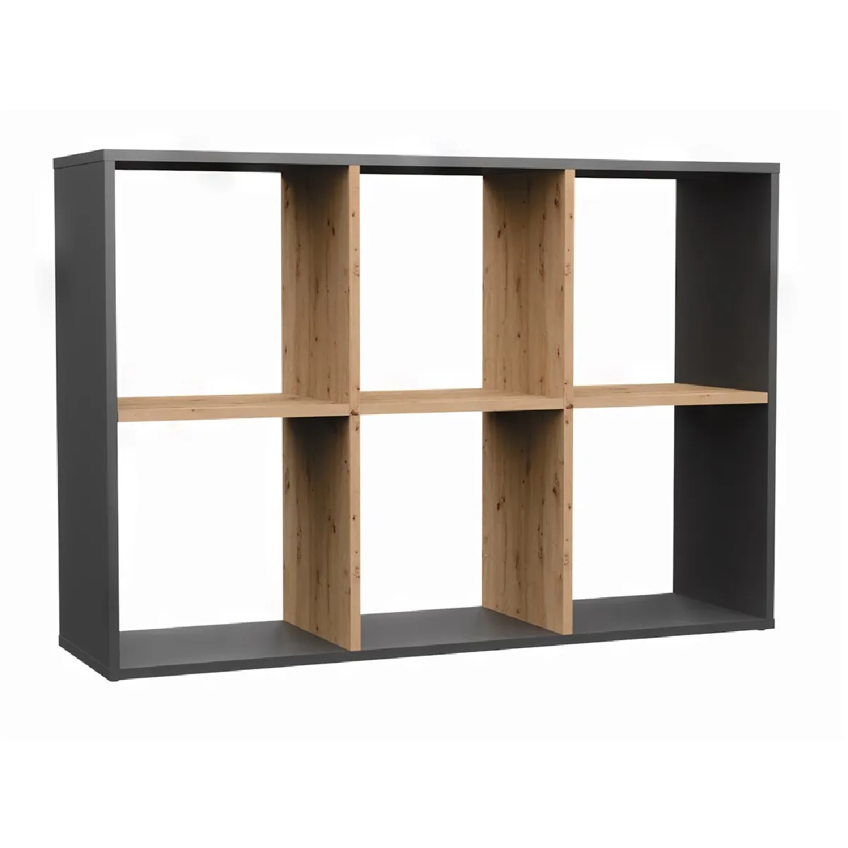Étagère, 110 x 75 x 30 cm, Anthracite, Chêne Artisan