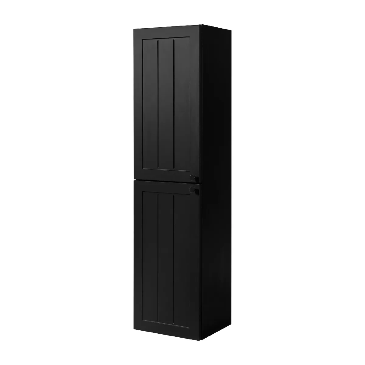 Colonne de salle de bain de style classique, noir, 35 x 136 x 27 cm, poignée noire