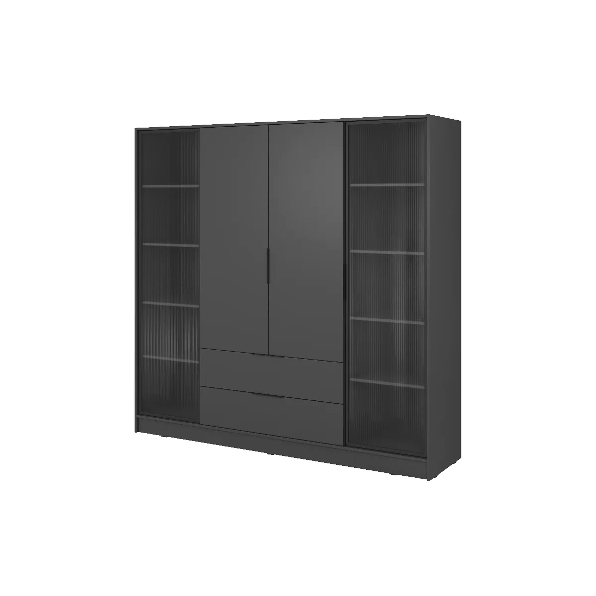 Armoire, graphite, 206 x 200 x 51 cm