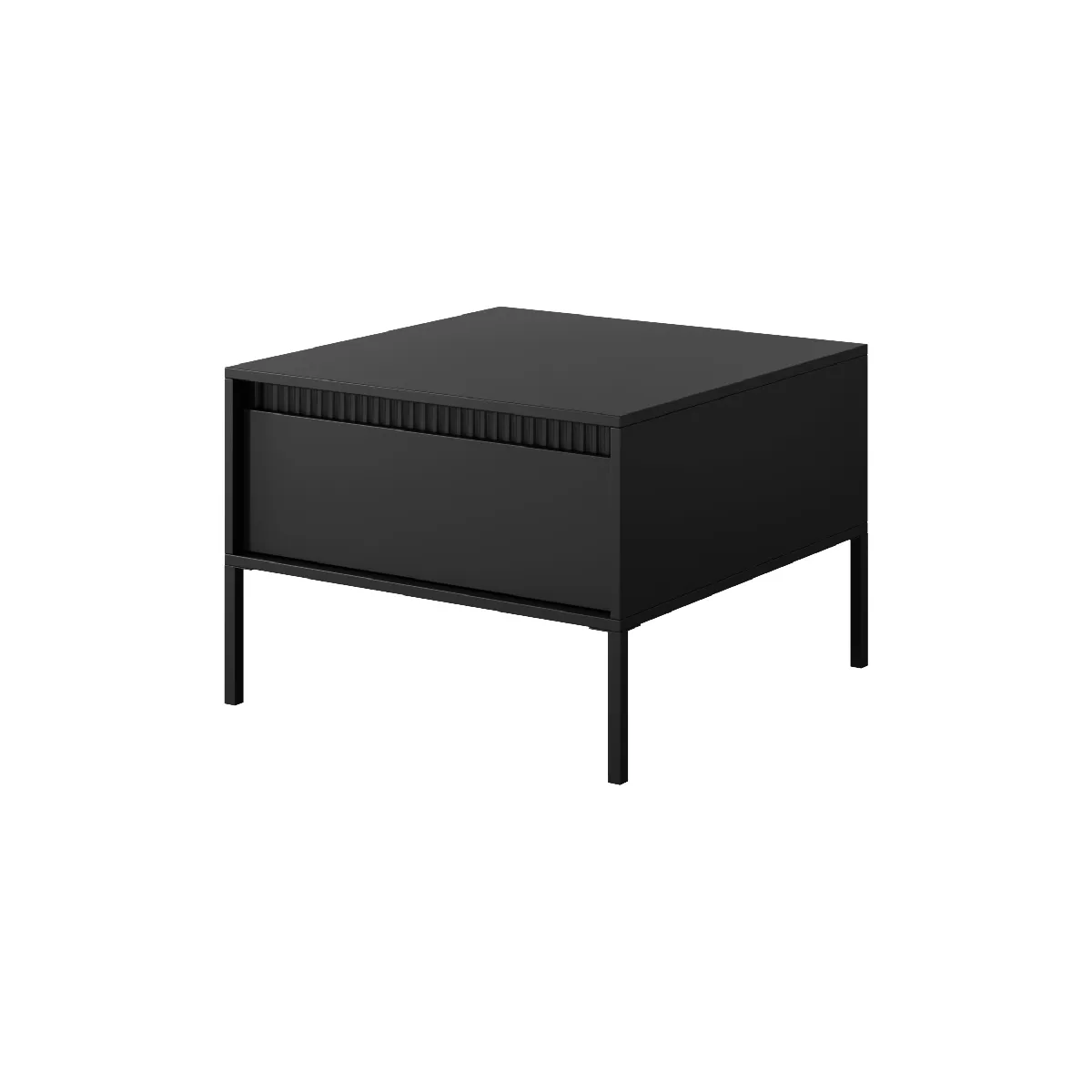 Table Basse: 1 Tiroir, Noir, 48,4 X 68 X 68 Cm