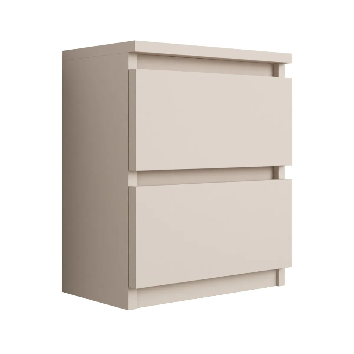 Table de chevet avec deux tiroirs, 45 x 36 x 36 cm, couleur: brun caramel