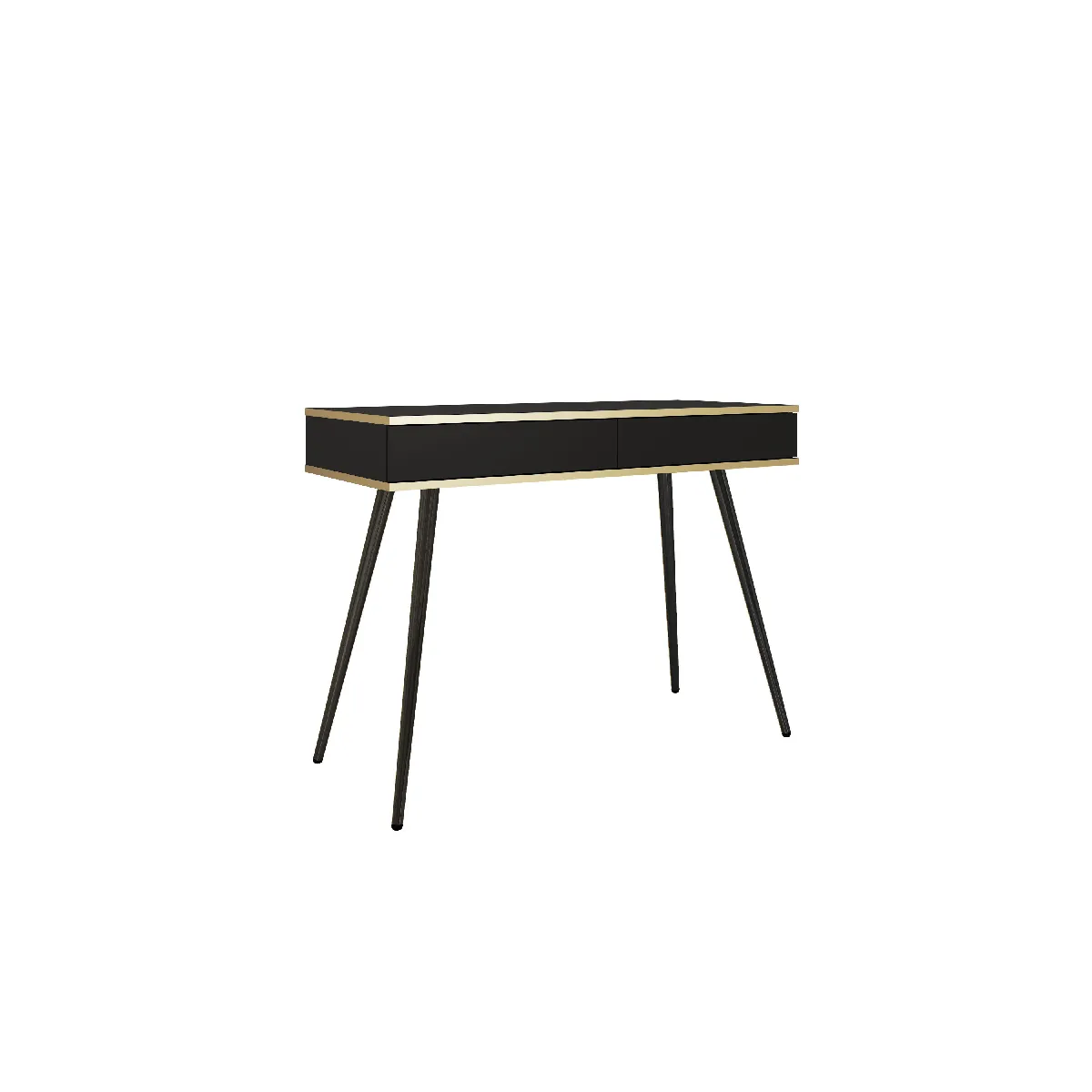 Coiffeuse, noir, pieds noirs, 102 x 79 x 50 cm