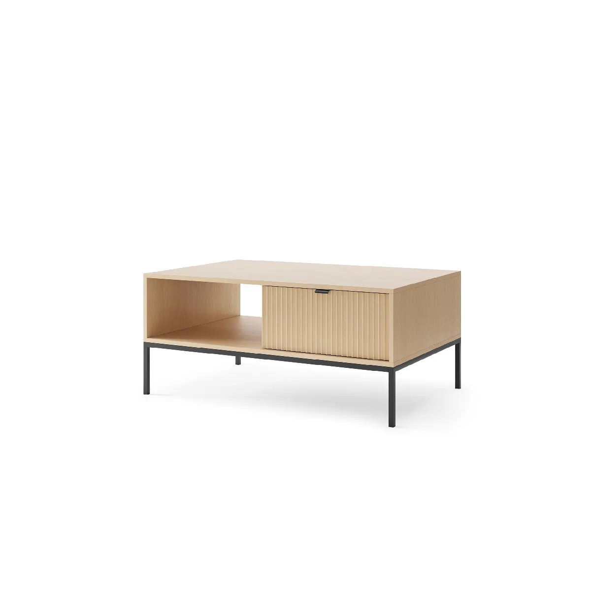 Table basse: chêne Vicenza, Noir, 104 x 46 x 68 cm, poignées Noires