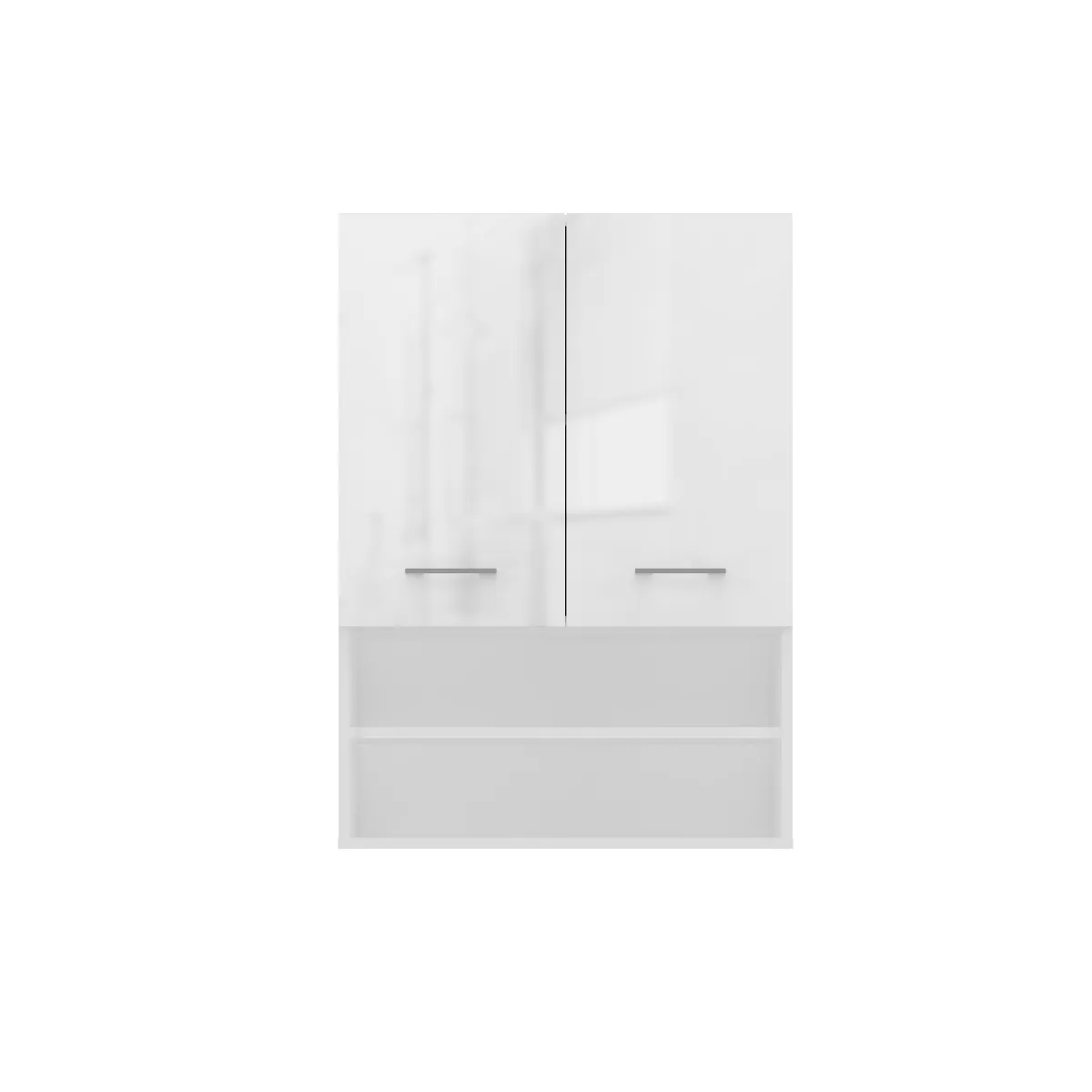 Armoire de salle de bain pour machine à laver, 30 x 64 x 90 cm, blanc mat, blanc brillant