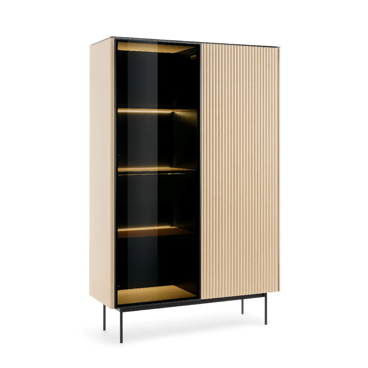 Vitrine, chêne Vincenza, 107 x 163 x 39 cm