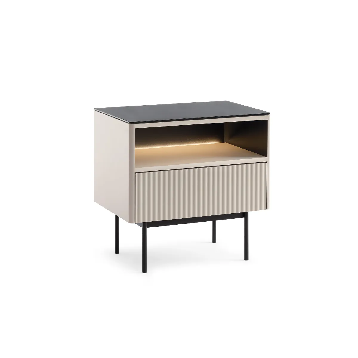 Table de chevet, cachemire, 57 x 57 x 39 cm