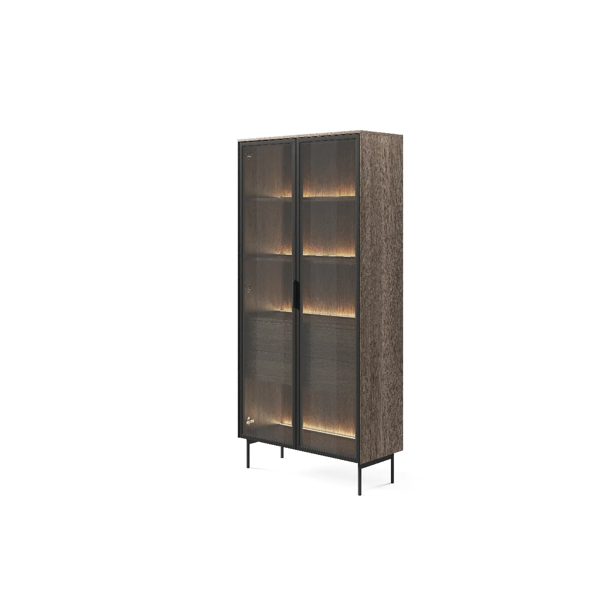 Vitrine, chêne Dunin, 91,5 x 194,6 x 39,3 cm