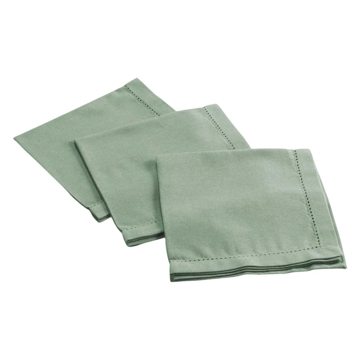 Lot De 3 Serviettes De Table "charline" 40x40cm Vert Cèdre