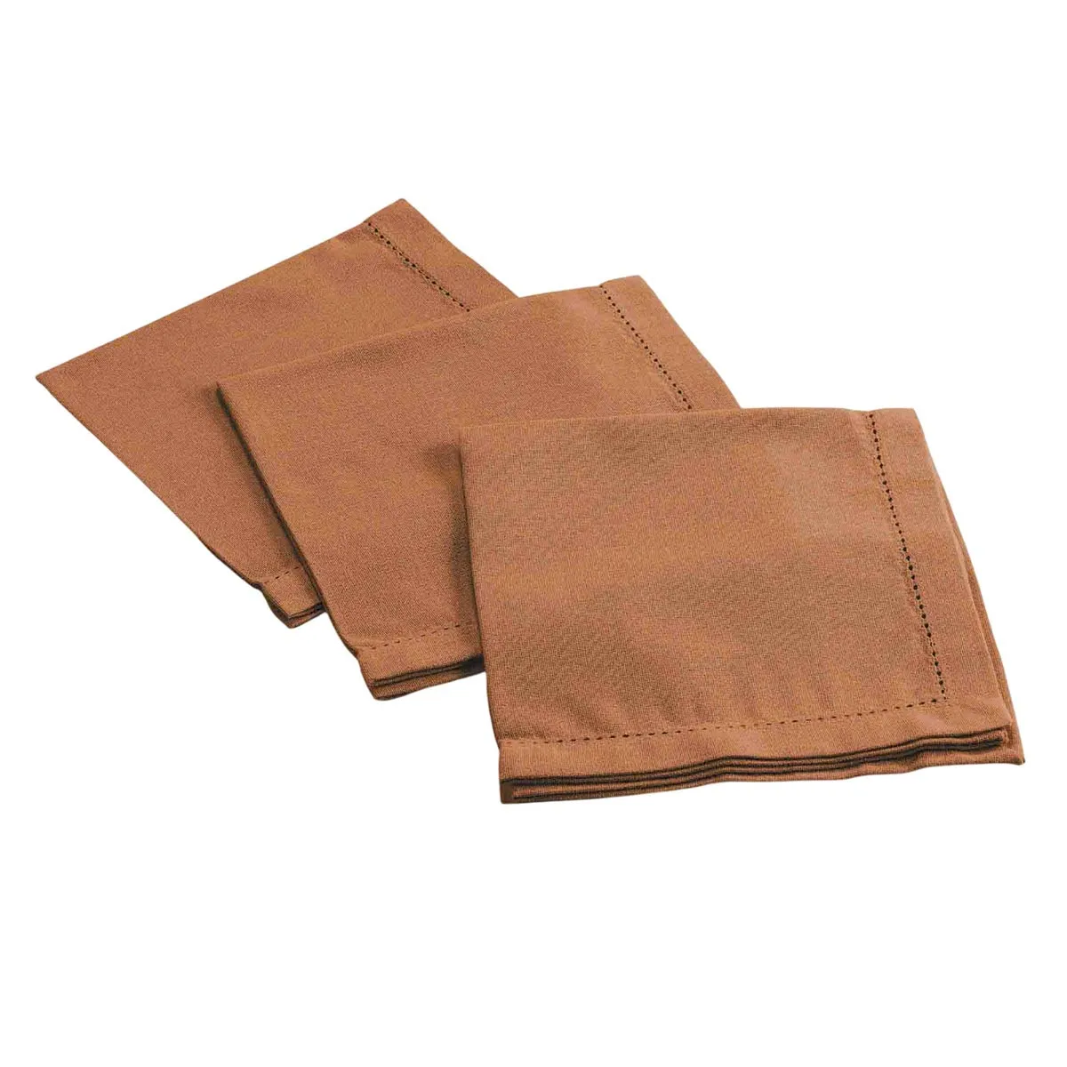 Lot De 3 Serviettes De Table "charline" 40x40cm Mocha