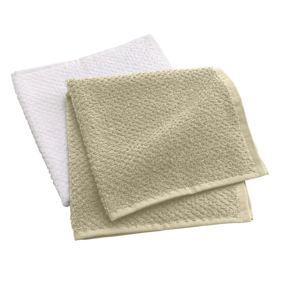 Lot De 2 Essuie-mains "gourmet" 50x50cm Naturel & Blanc