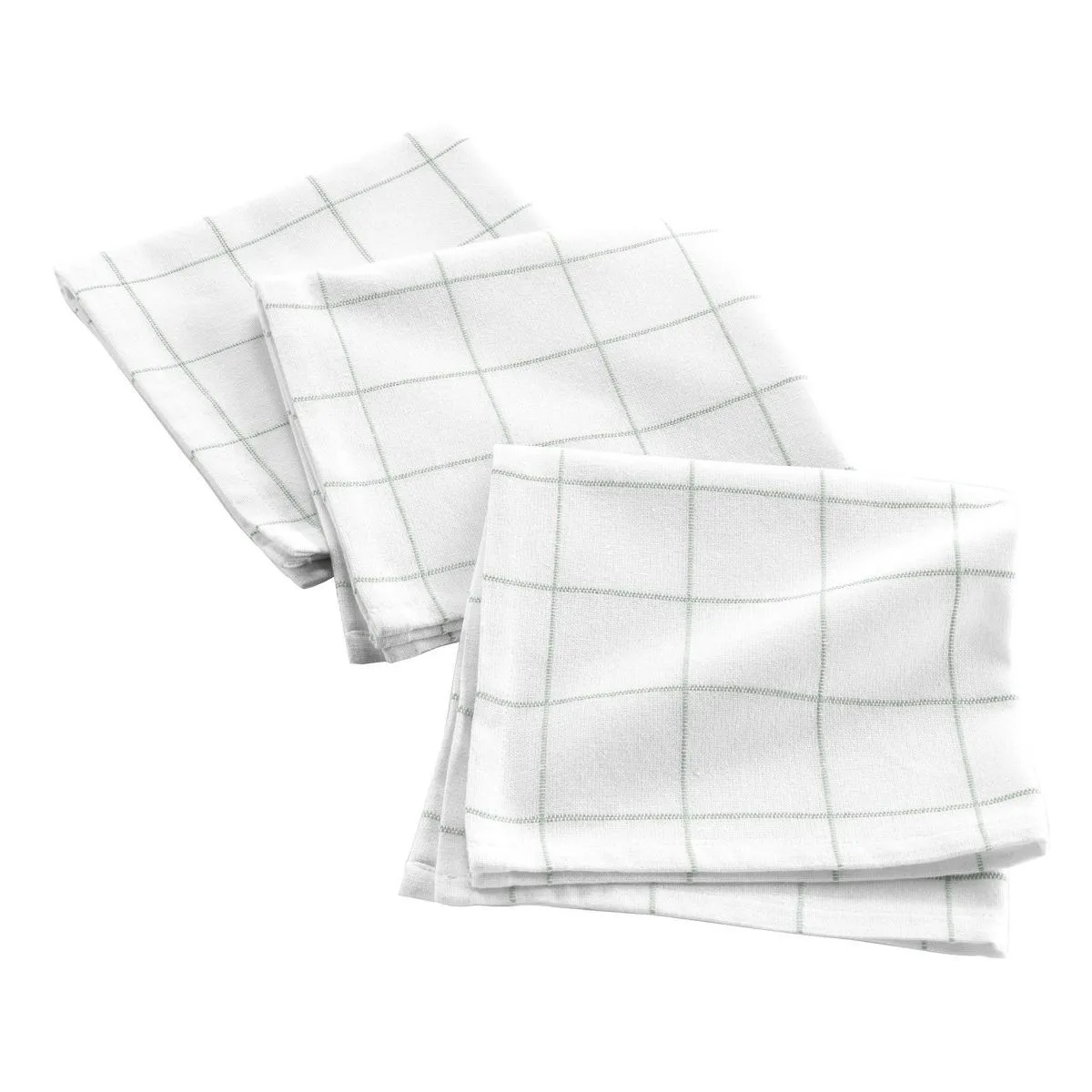 Lot De 3 Serviettes De Table "axel" 40x40cm Vert Sauge