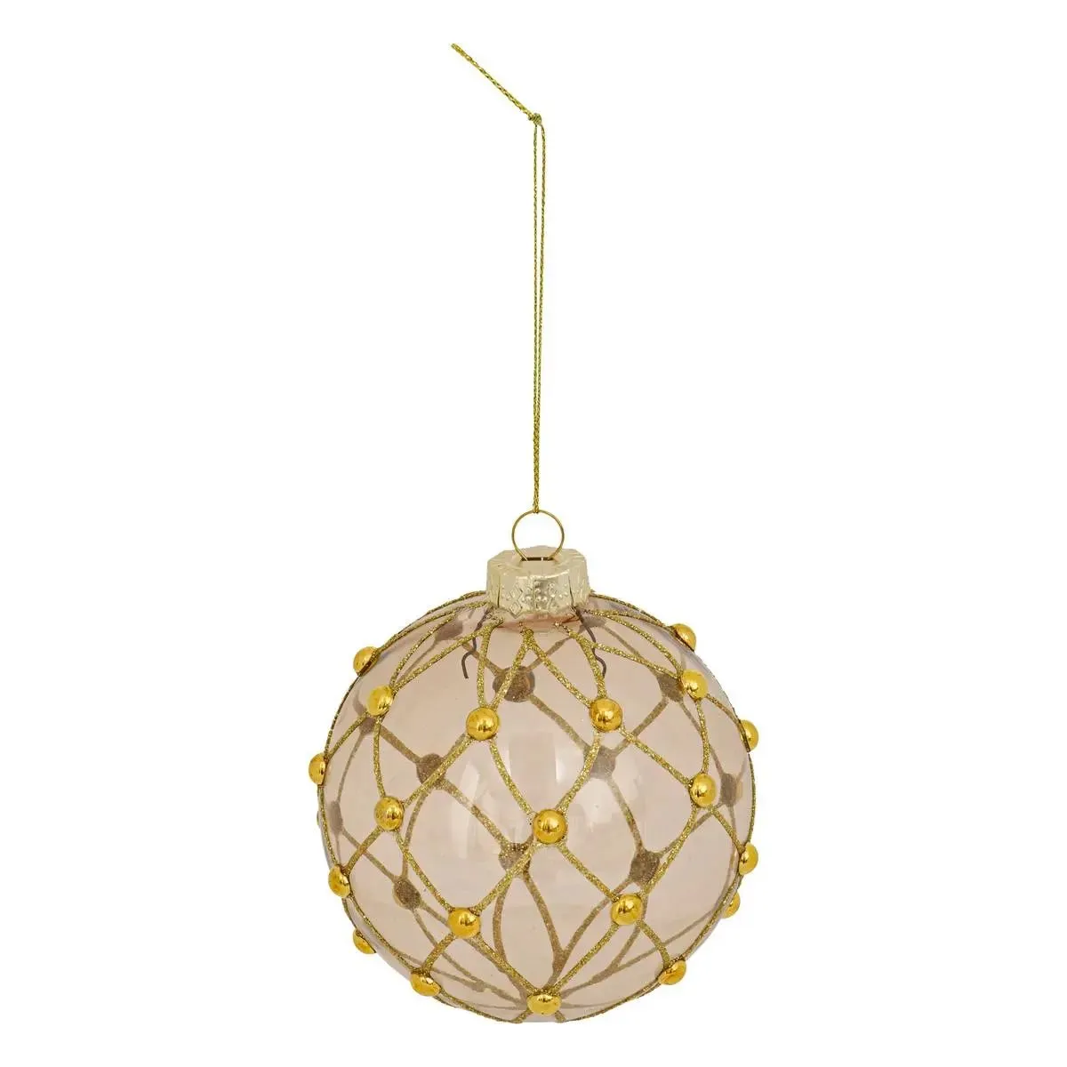 Boule Verre Perle Bronze Dam 10cm Transparent - Feeric Lights & Christmas