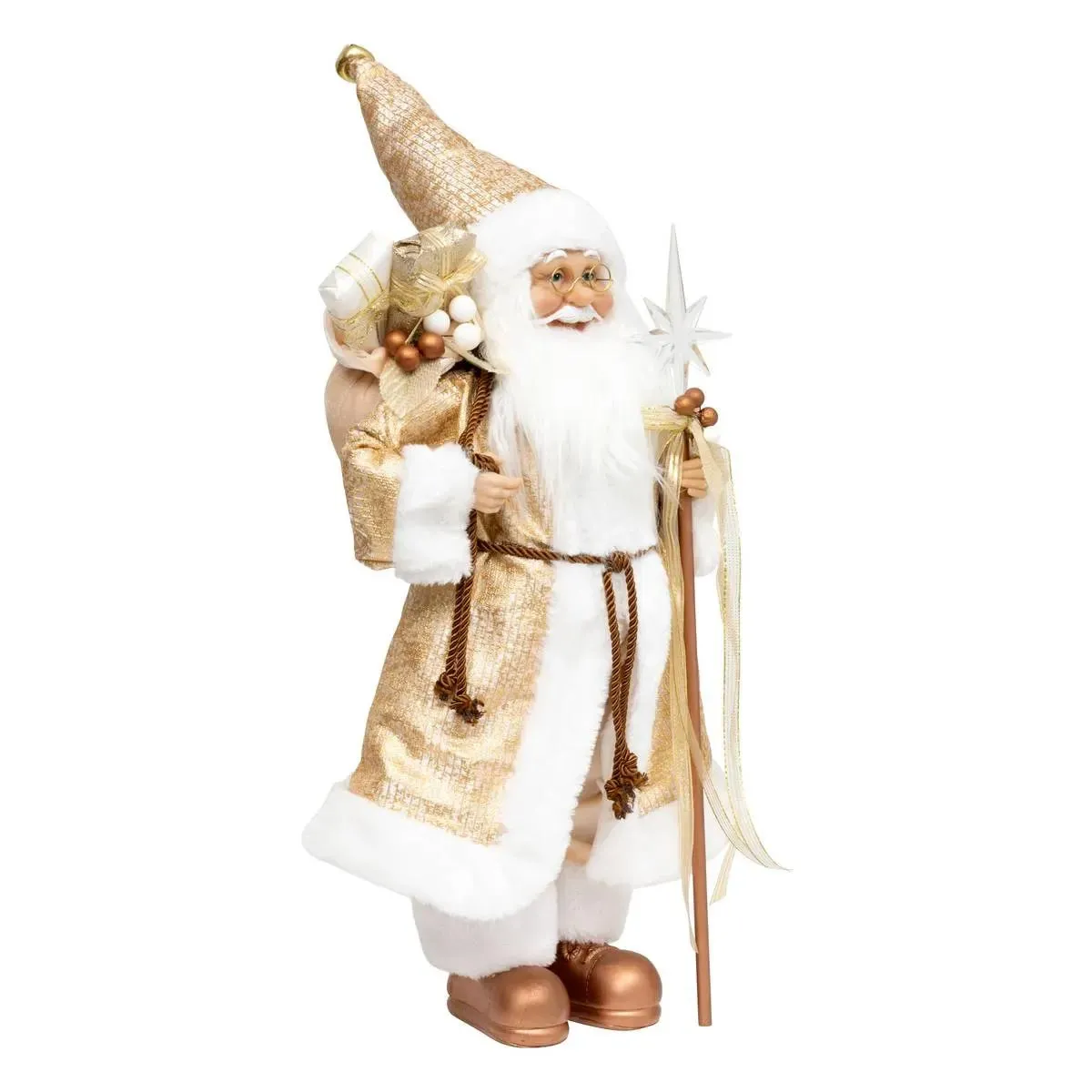 Père Noël Doré H. 45 Cm - Feeric Lights & Christmas