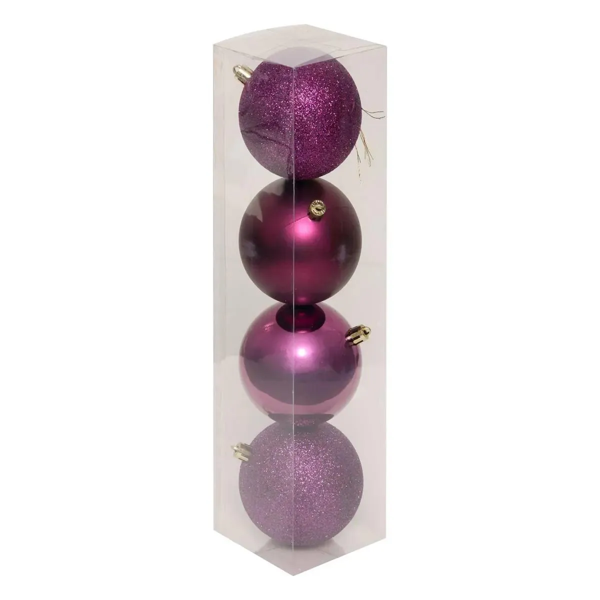 Lot De 4 Boules De Noël Violettes D. 80 Mm - Feeric Lights & Christmas