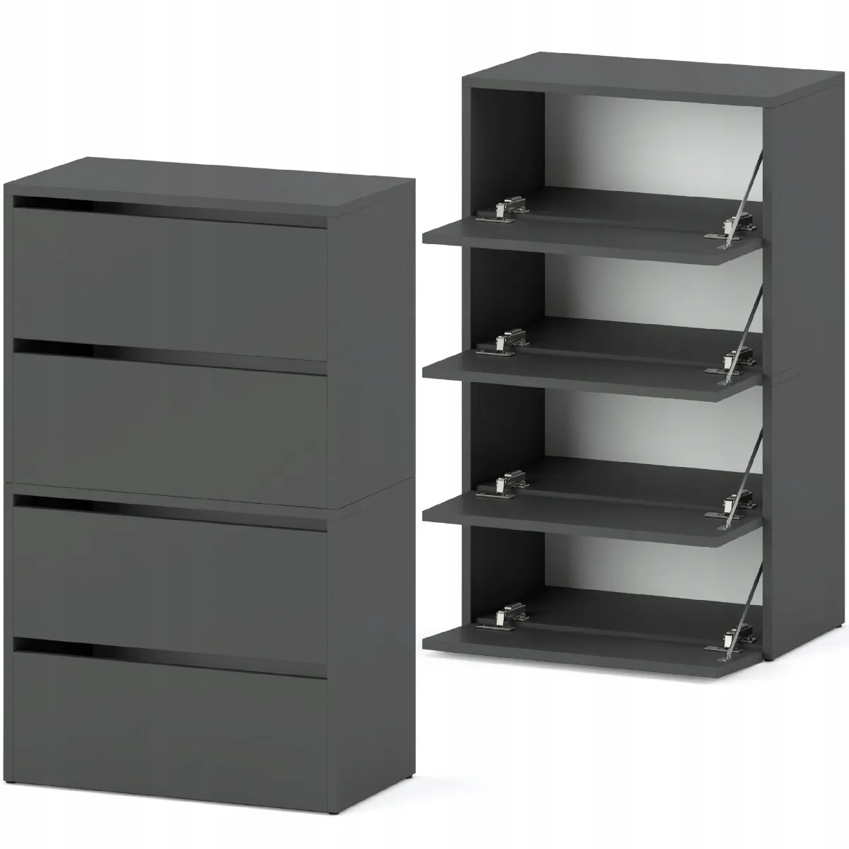 Meuble à Chaussures Gris 60x30x100cm -10 paires - Étagère de Rangement Entrée Style Loft