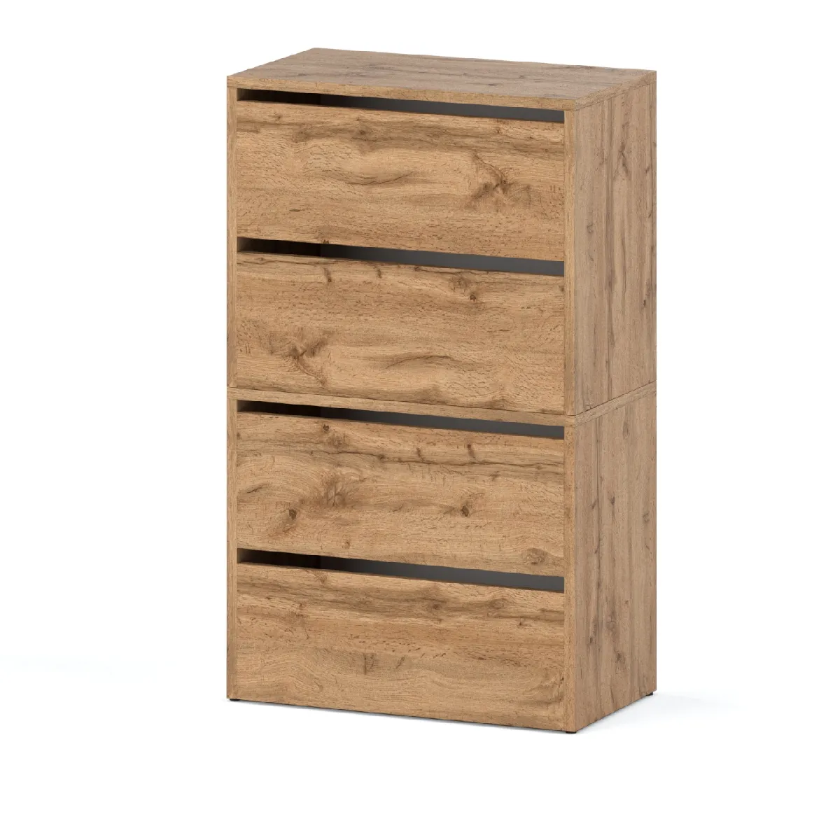 Meuble à Chaussures Chêne Wotan 60x30x100cm 10 paires- Étagère de Rangement Entrée Style Loft