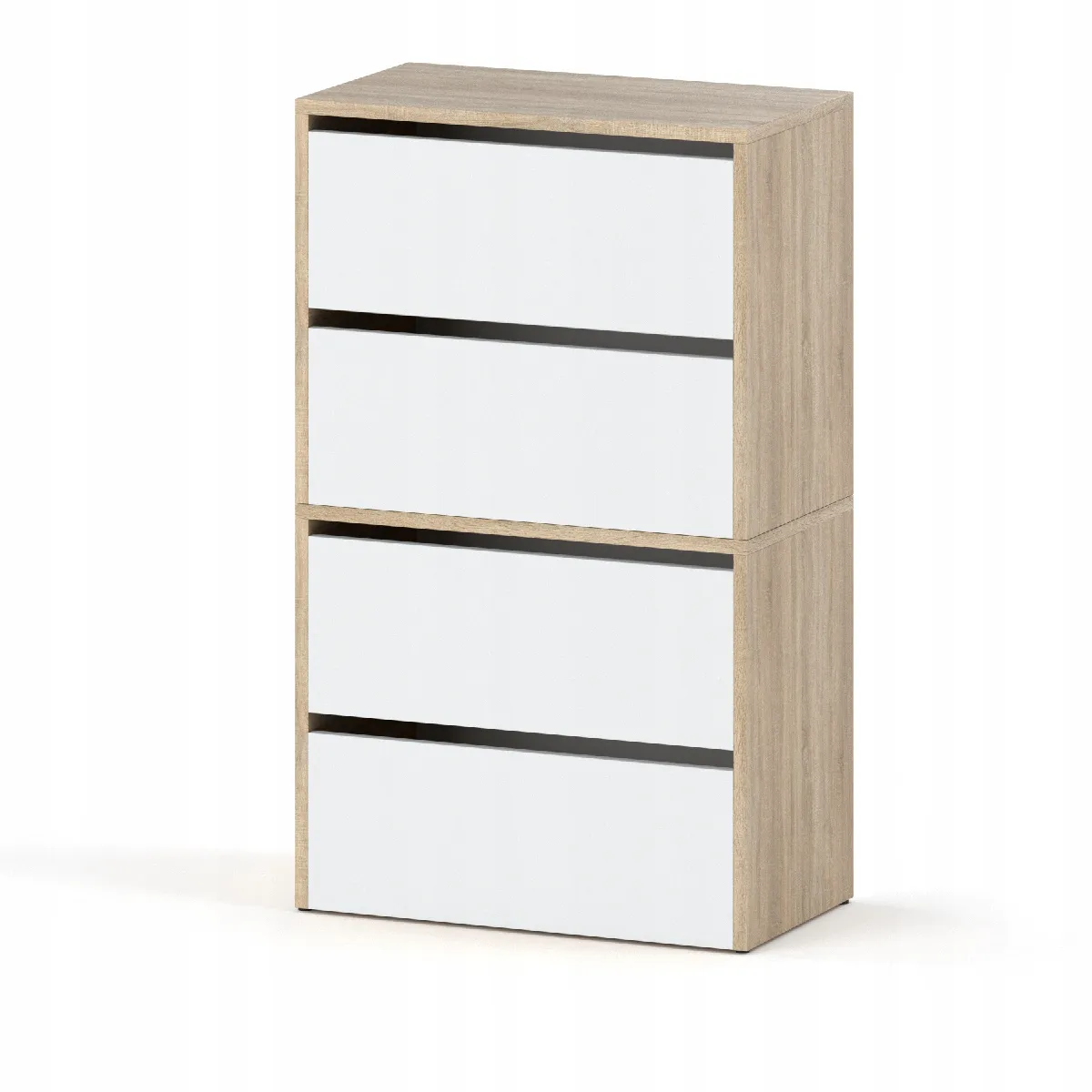 Meuble à Chaussures Blanc Chêne Sonoma 60x30x100cm - Étagère de Rangement Entrée Style Loft
