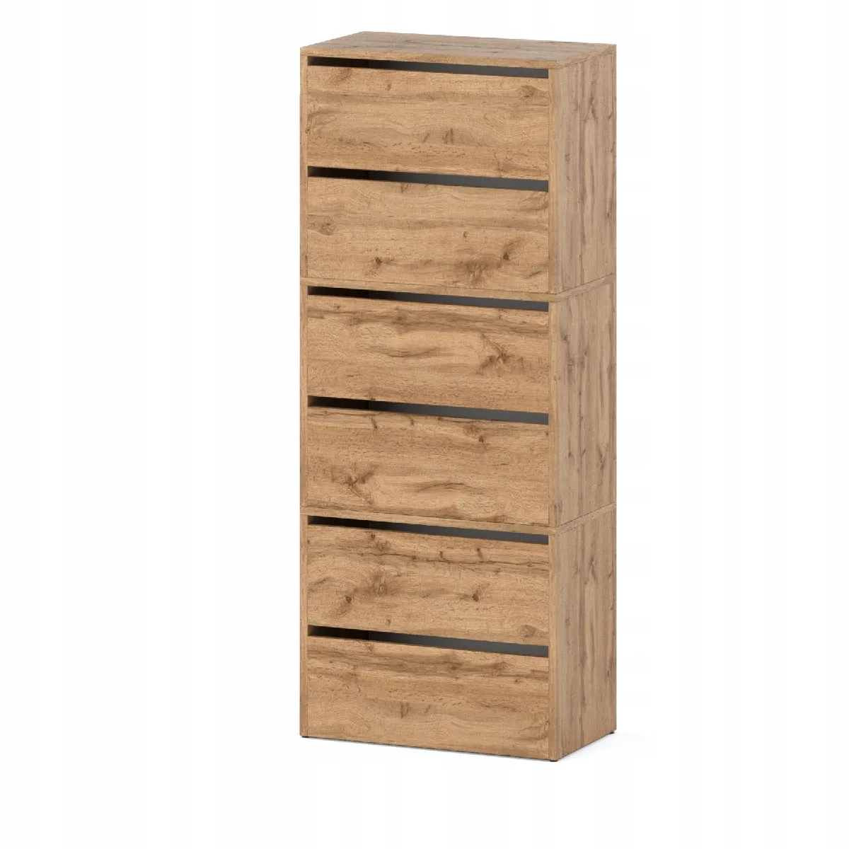 Meuble à Chaussures Étroit Chêne Wotan 60x36x150cm 15 paires - Étagère Rangement Entrée
