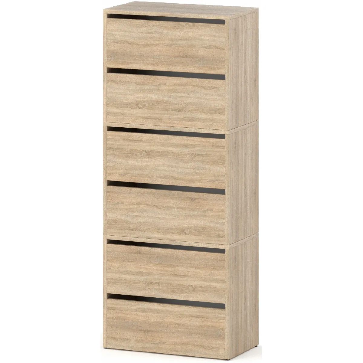 Meuble à Chaussures Étroit Chêne Sonoma 60x36x150cm 15paires- Étagère Rangement Entrée