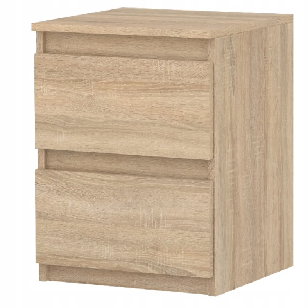 Table de chevet Chêne Sonoma 40X40X54cm, 2 tiroirs, meuble de nuit pour chambre à coucher