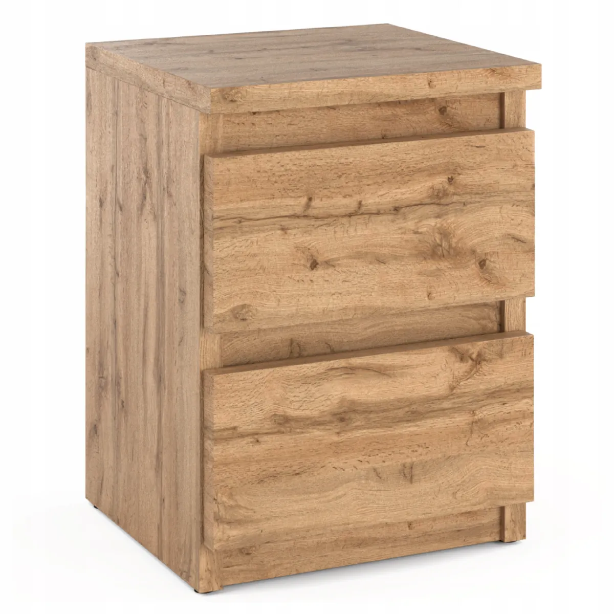 Table de chevet Chêne Wotan 30x30x42CM 2 tirrois -meuble de nuit pour chambre à coucher