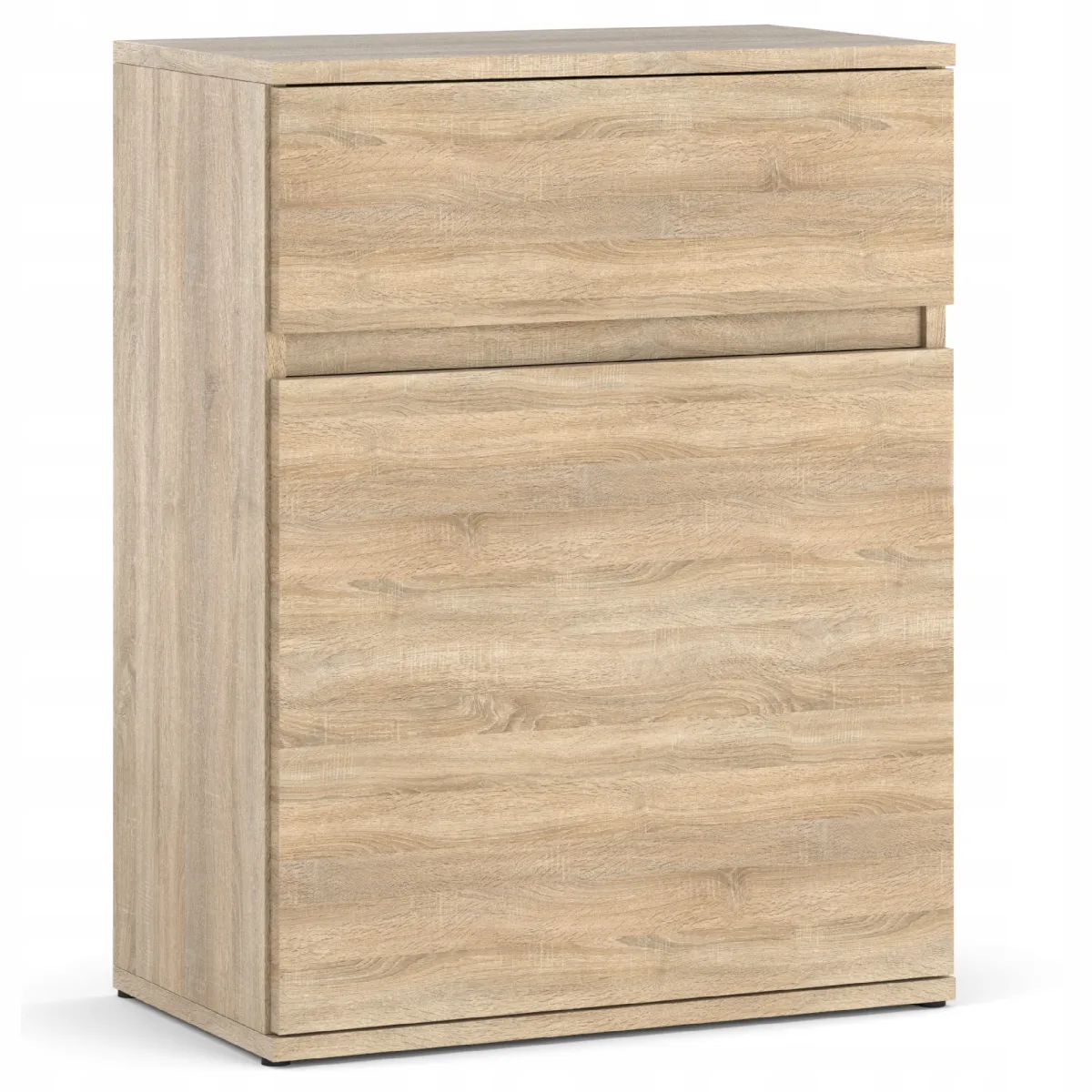 Commode design Chêne Sonoma avec tiroir et porte - 60x35x78 cm- style boho
