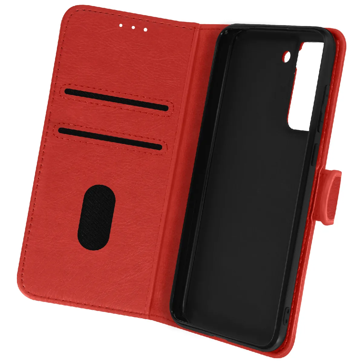 Housse Pour Samsung Galaxy S21 Fe Clapet Portefeuille Fonction Support Vidéo Rouge