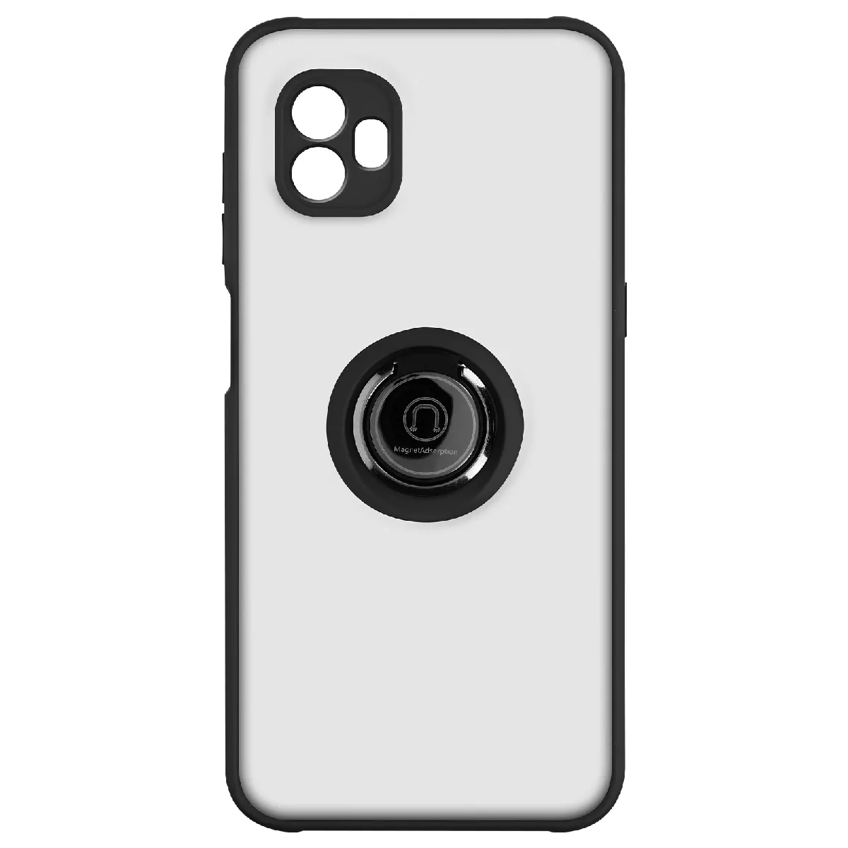 Coque Pour Samsung Galaxy Xcover 6 Pro Bi-matière Bague Métallique Support Vidéo Noir