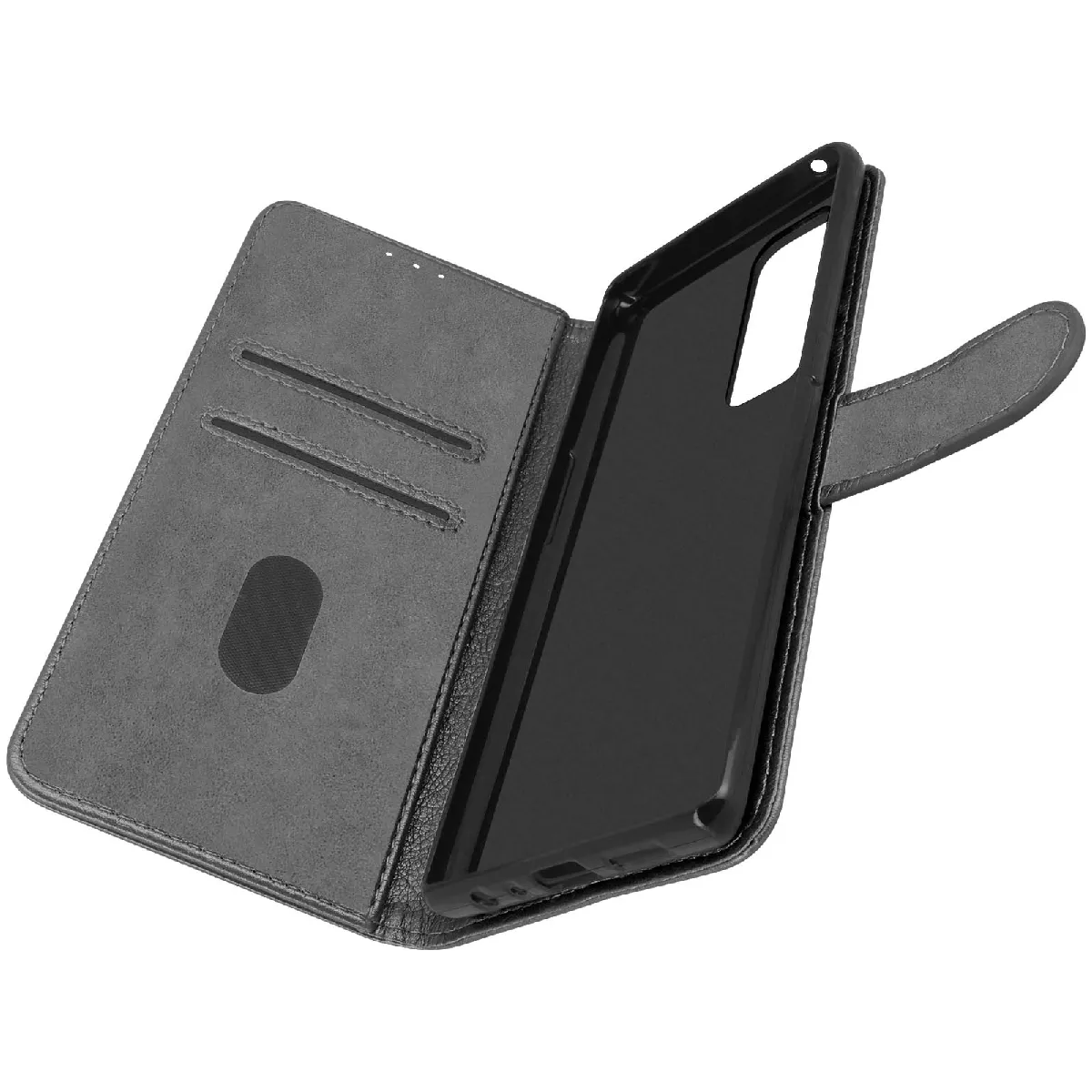 Étui Pour Samsung Galaxy A72 Clapet Portefeuille Fonction Support Vidéo Gris