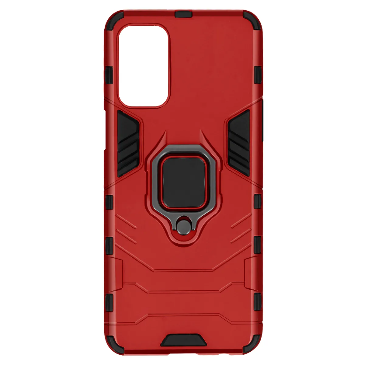 Coque Pour Oppo A74 5g Et A54 5g Hybride Antichoc Bague Métallique Support Rouge