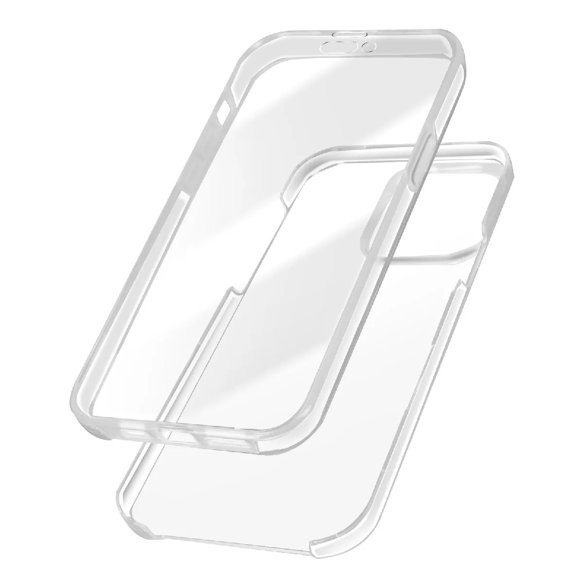 Coque Pour Iphone 14 Pro Intégrale Arrière Rigide Et Avant Souple Transparent