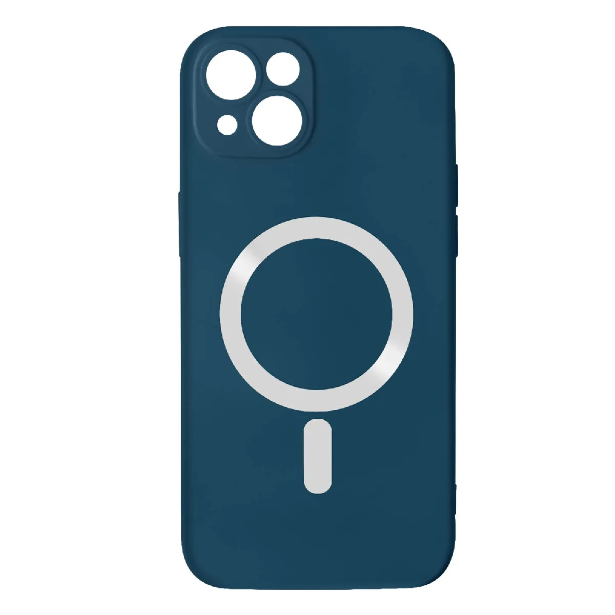 Avizar Coque pour iPhone 14 Plus Compatible MagSafe Semi Rigide Soft-Touch Bleu