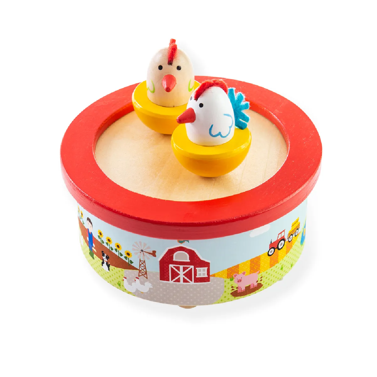 Bigjigs Toys, Boîte À Musique De Ferme En Bois, Adaptée Aux ges Dès 3 Ans
