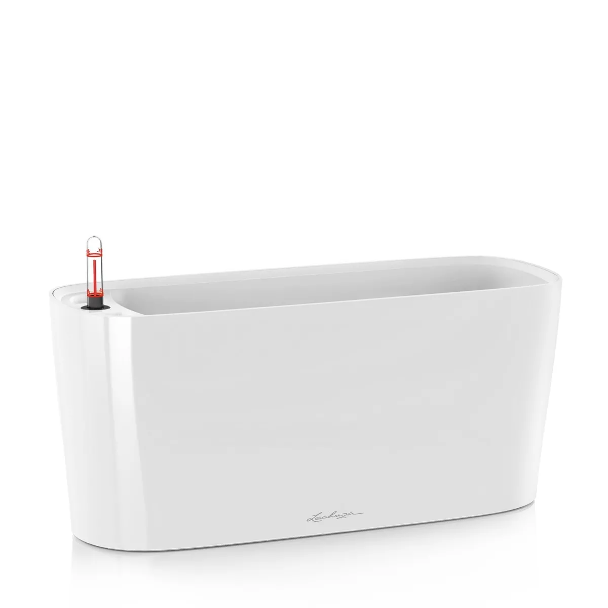 Lechuza Pot de table Delta 20 - kit complet, blanc brillant 40 cm