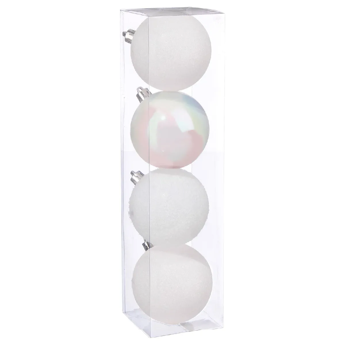 Lot De 4 Boules D.8cm Blanc - Feeric Lights & Christmas