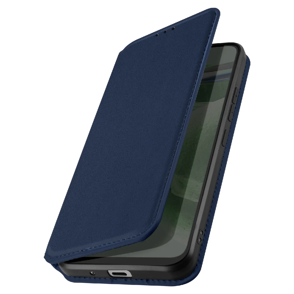 Avizar Étui pour Nokia 5.4 Porte-carte Support Vidéo Clapet Magnétique Bleu nuit