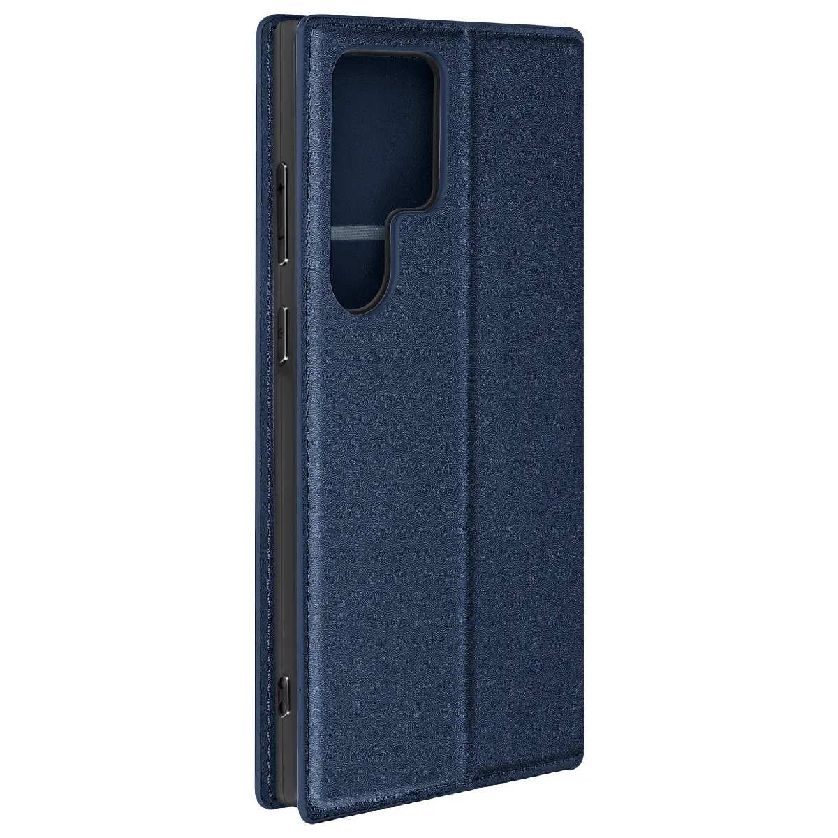 Étui Pour Galaxy S24 Ultra Porte-carte Support Vidéo Clapet Magnétique Bleu Nuit