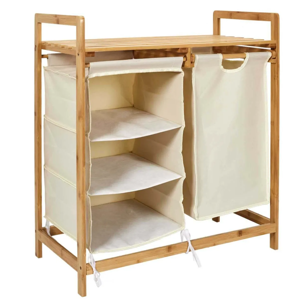 Boîte de Rangement - HOME DECO FACTORY - Compartiments - Beige et Marron