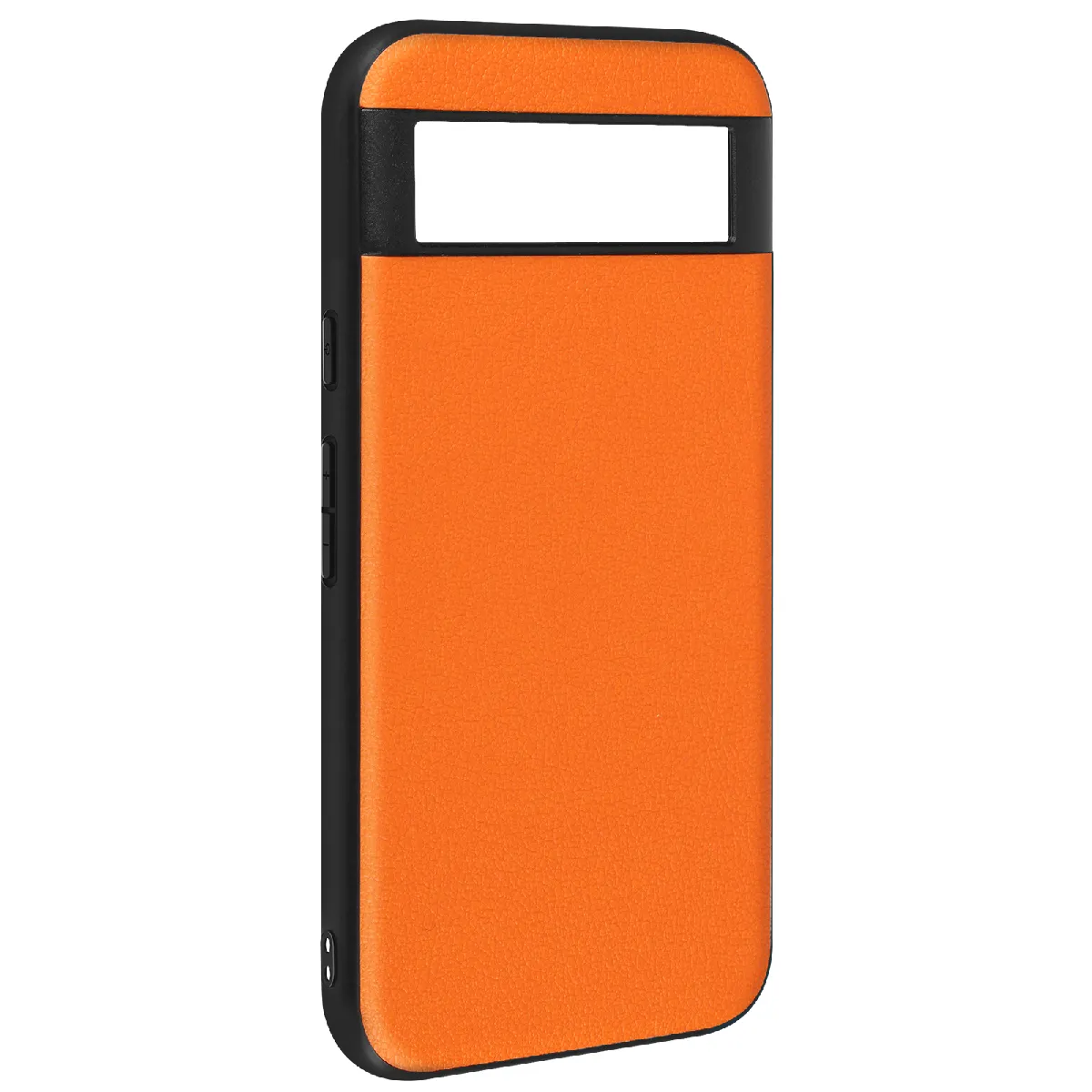 Coque Pour Google Pixel 8a Bi-matière Aspect Cuir Cowhide Cover Orange