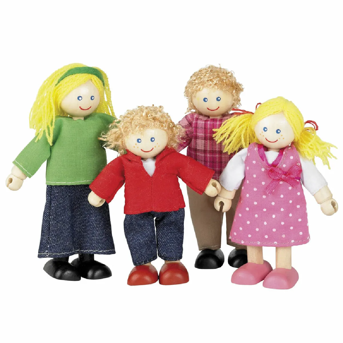 Tidlo, Ensemble De Poupées En Bois De La Famille Blanche, Adapté Aux ges Dès 3 Ans