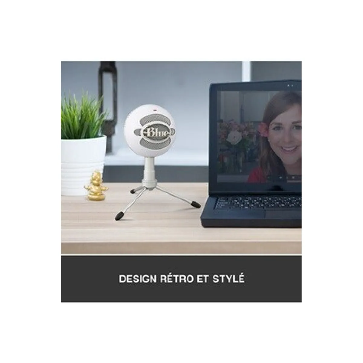 Microphone Usb - Snowball - Pour Enregistrement, Streaming, Podcast, Gaming - Pc Et Mac - Blanc