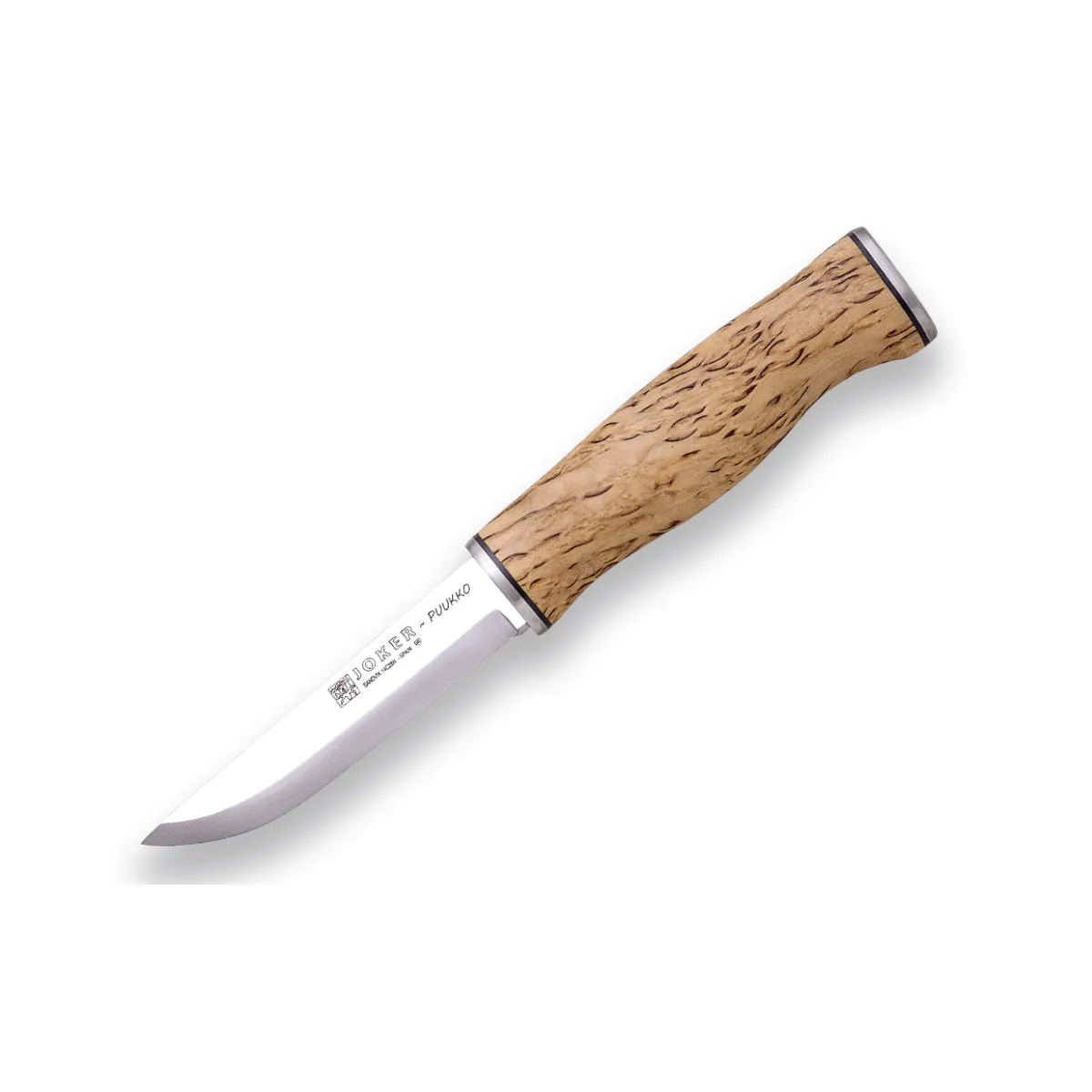 Couteau Joker Marron Lame Acier Manche Bouleau