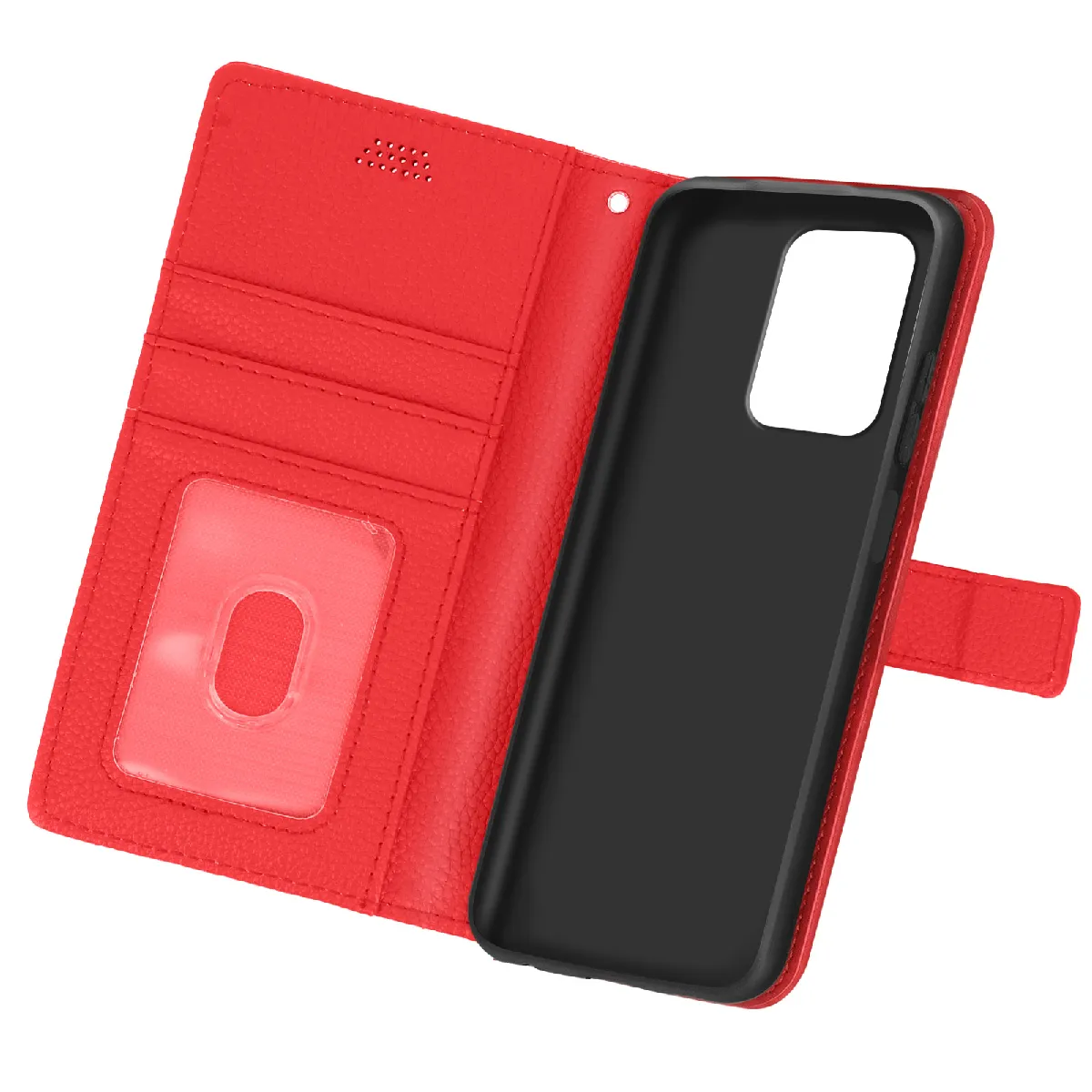Avizar Housse pour Xiaomi Redmi Note 10 5G/Poco M3 Pro Porte-carte Support Vidéo Rouge