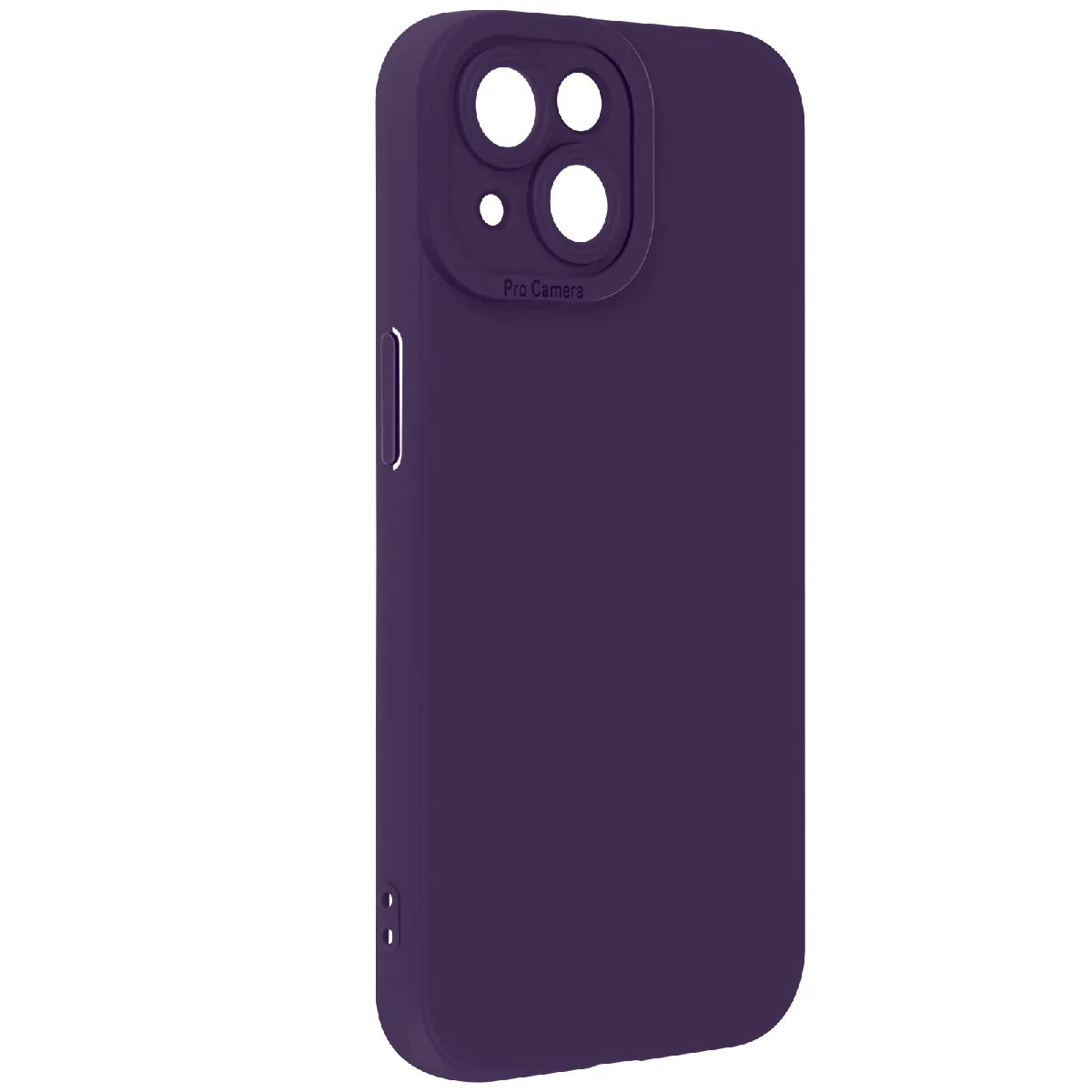 Coque Pour Iphone 15 Silicone Mat Protection Caméra Violet Foncé
